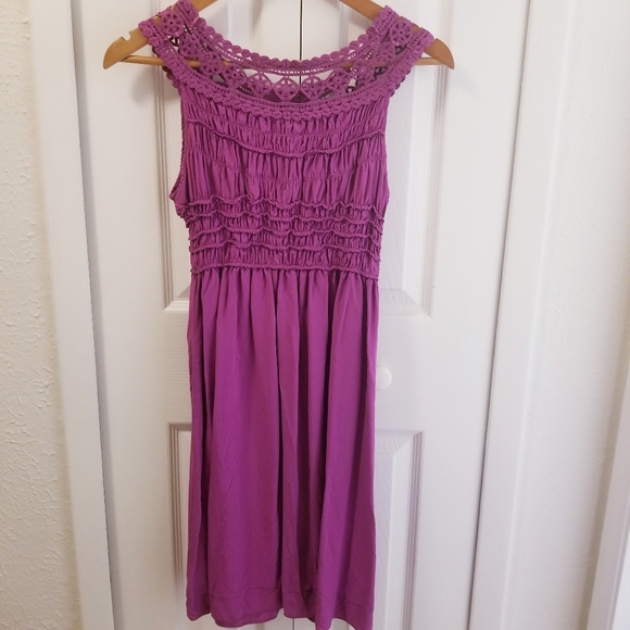 Embroidered purple dress by MLLP Max Studios - Picture 2 of 7